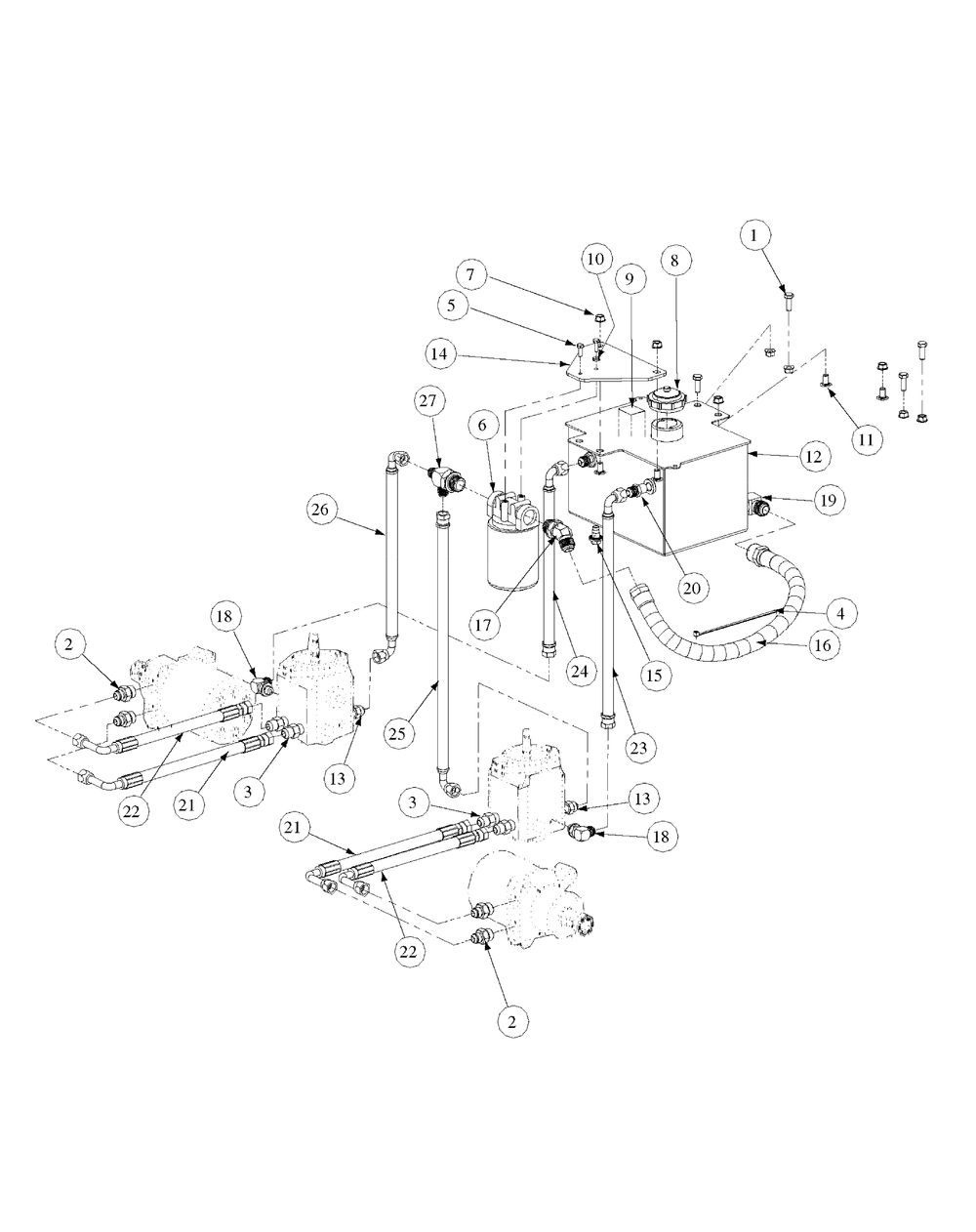 Hydro Pump Assembly Diagram and Parts List for M48-KW 53CB5DAV750-19-HP-OHV Cub Cadet Lawn Tractor
